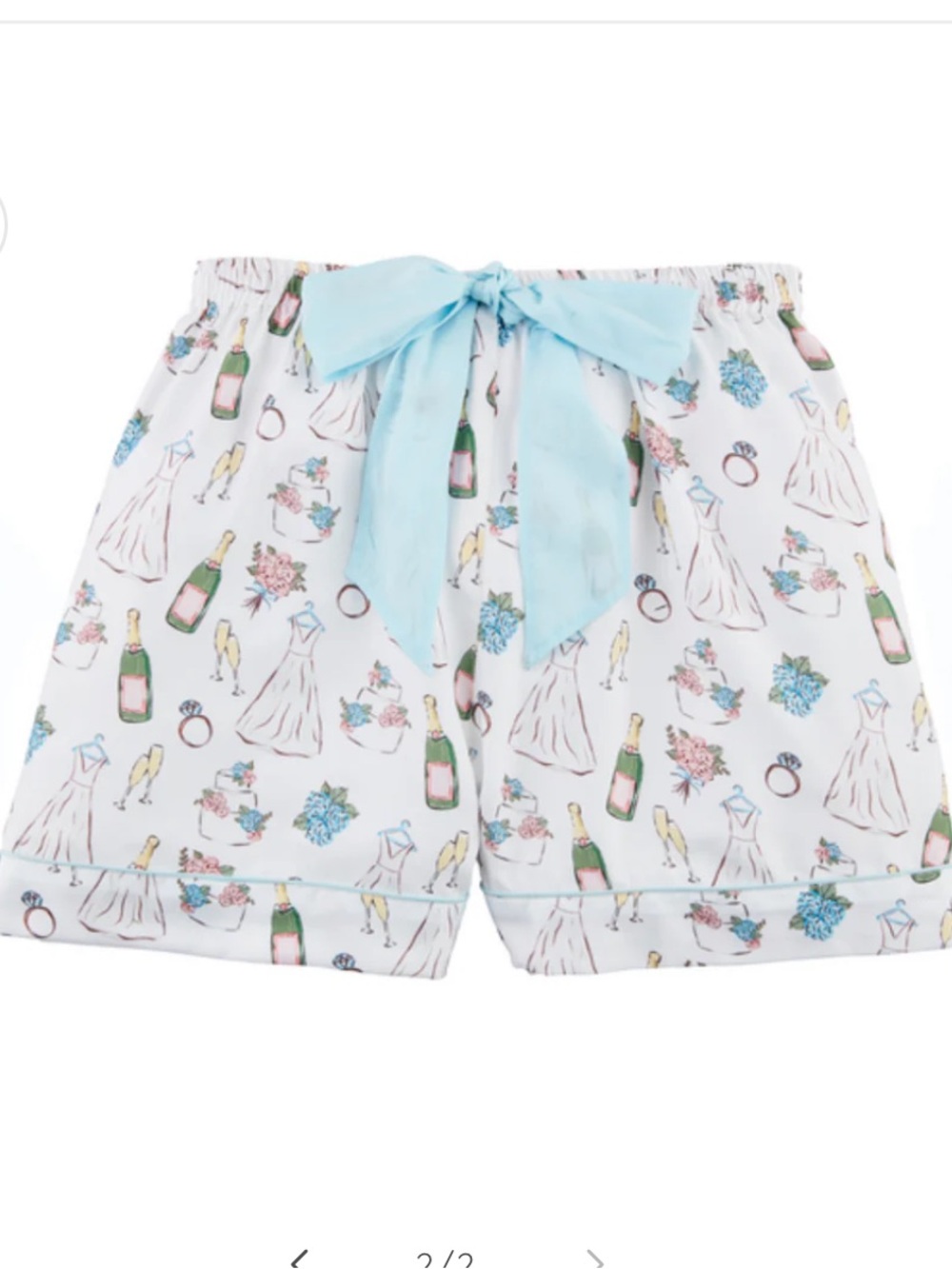 Mud Pie White Bride Floral Pajama Sleepwear Shorts Size M - Picture 2 of 14